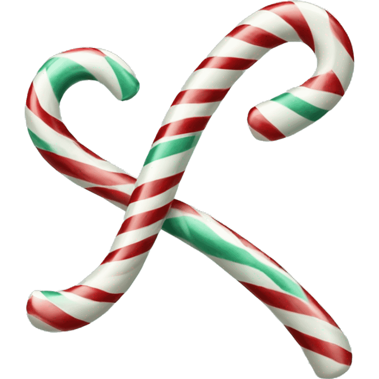 Realistic isolated single teal and white striped candy cane. emoji