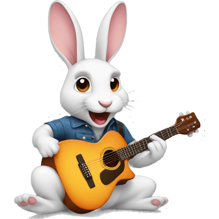 rabbit playing guitar emoji