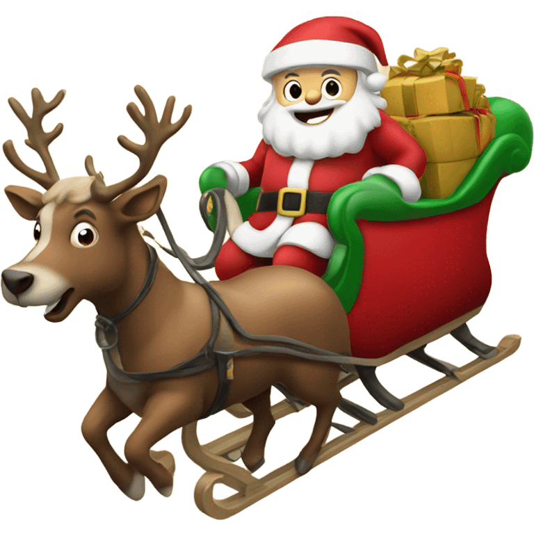 Santa Riding his sleigh emoji