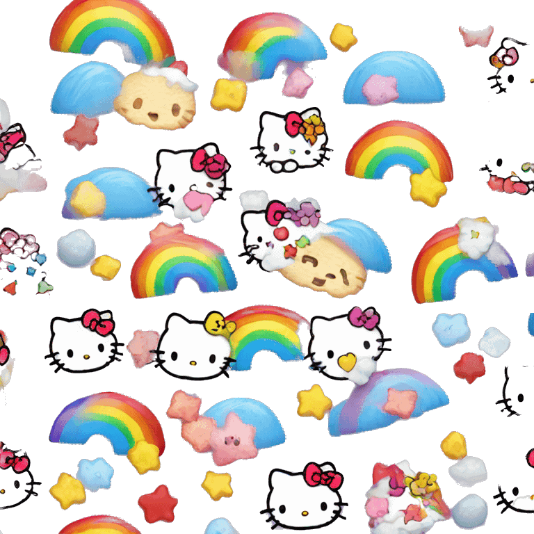 hello kitty rainbow emoji