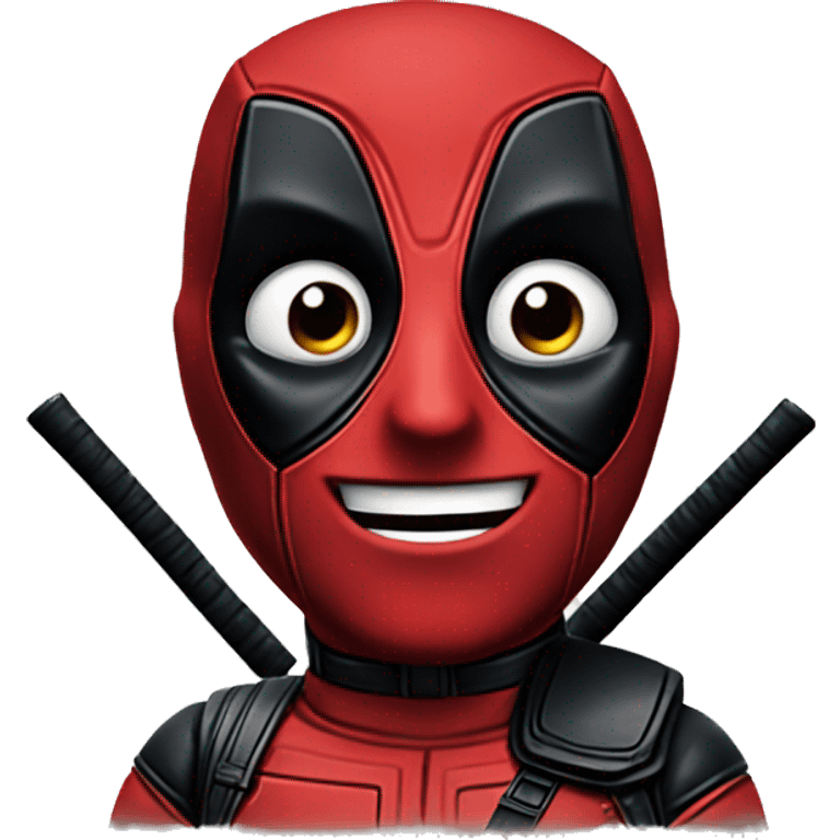 Deadpool with happy eyes emoji