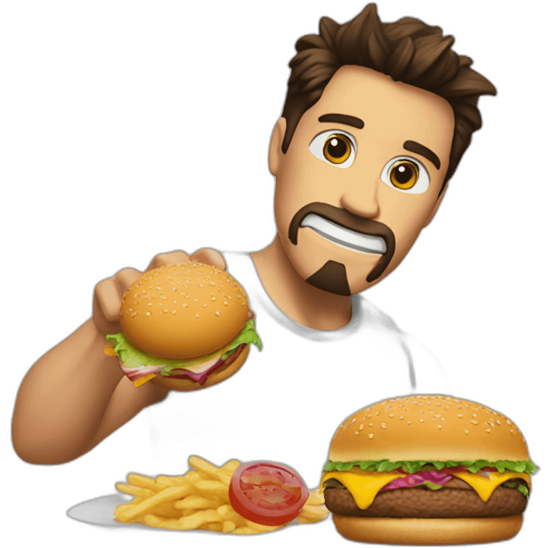 Iron Man eating burger emoji