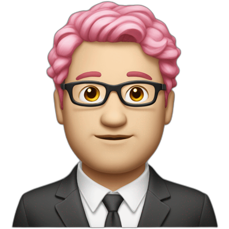 pinkhair-fat-middleage-man-whiteskin-redspectacle emoji