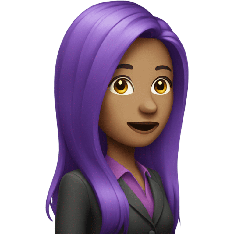 A woman with long purple hair, Realtor emoji