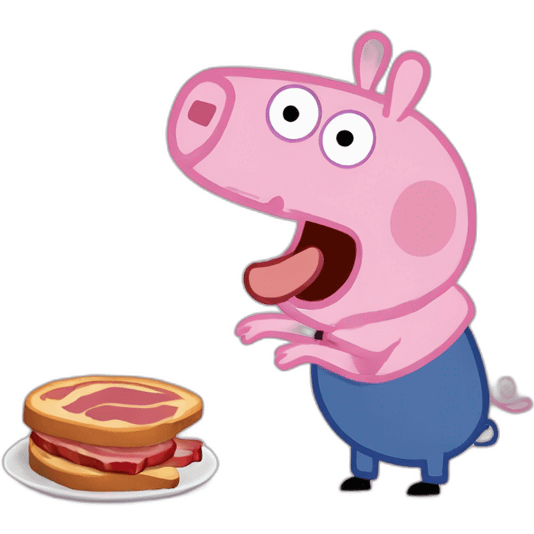 Peppa pig comendo bacon emoji