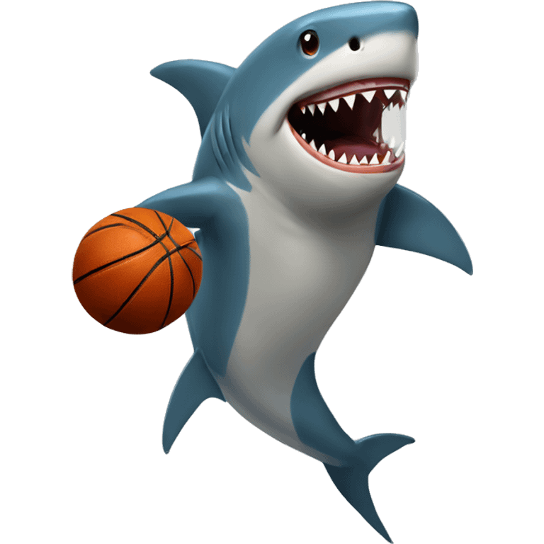 Shark playing basketball emoji