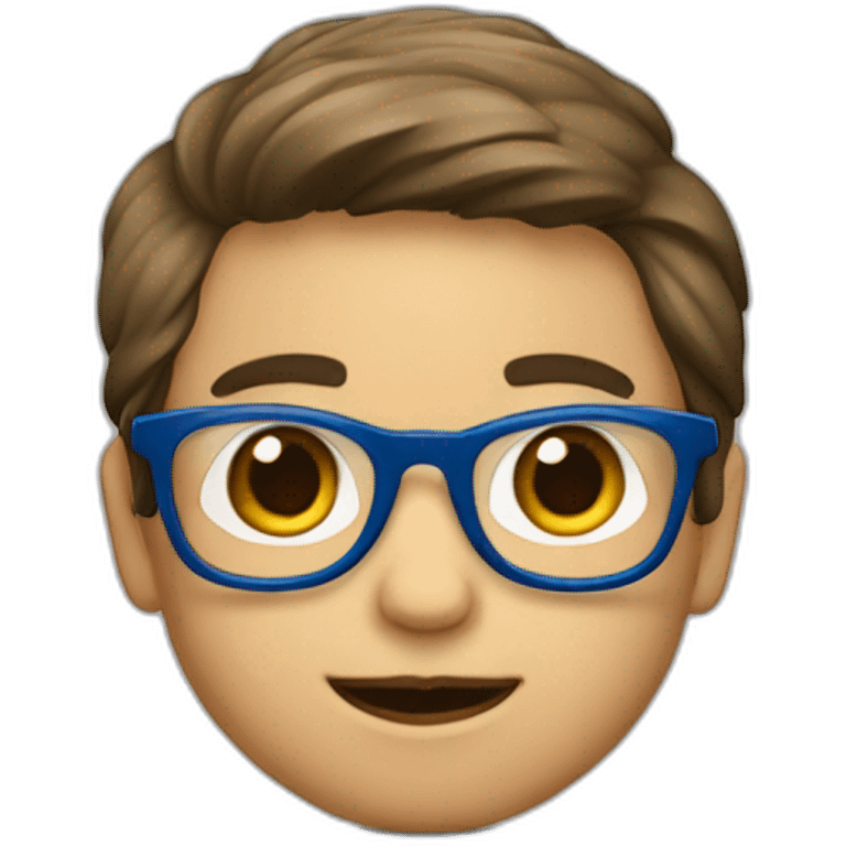 niño rubio con gafas azules y pelo tamaño medio emoji