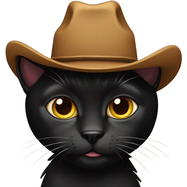 black cat with cowboy hat  emoji