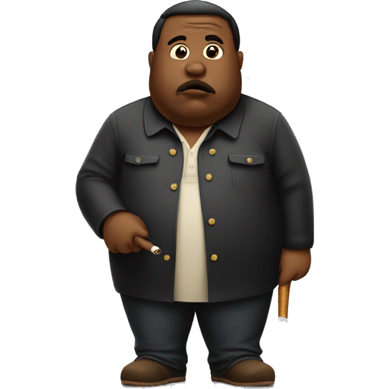 Fat man smoking black & mild emoji