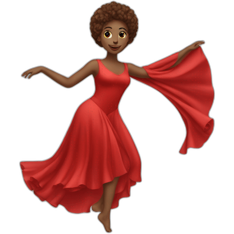 Danseuse en robe longue et rouge  emoji