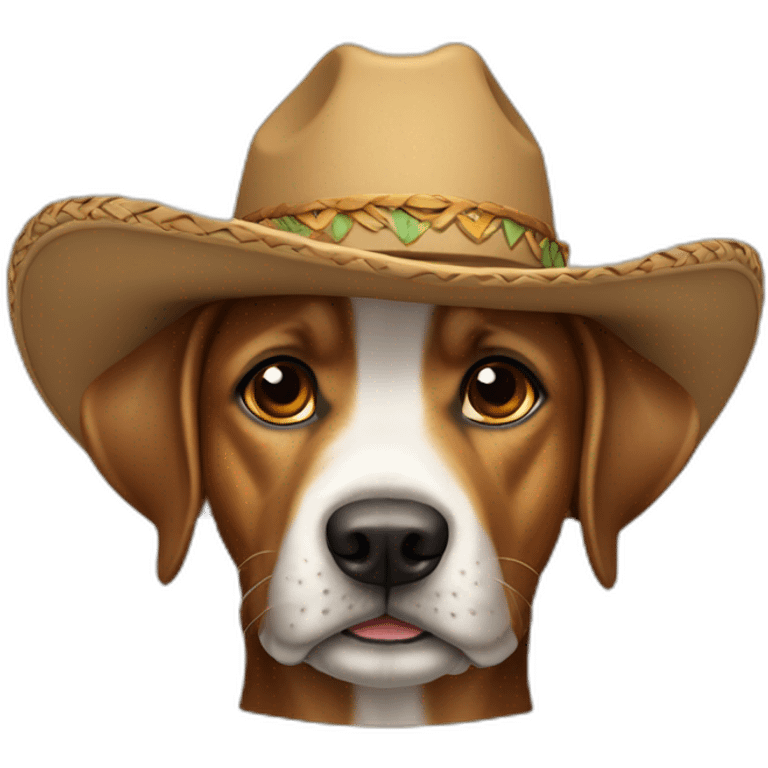 Perro con un sombrero de vaquero emoji