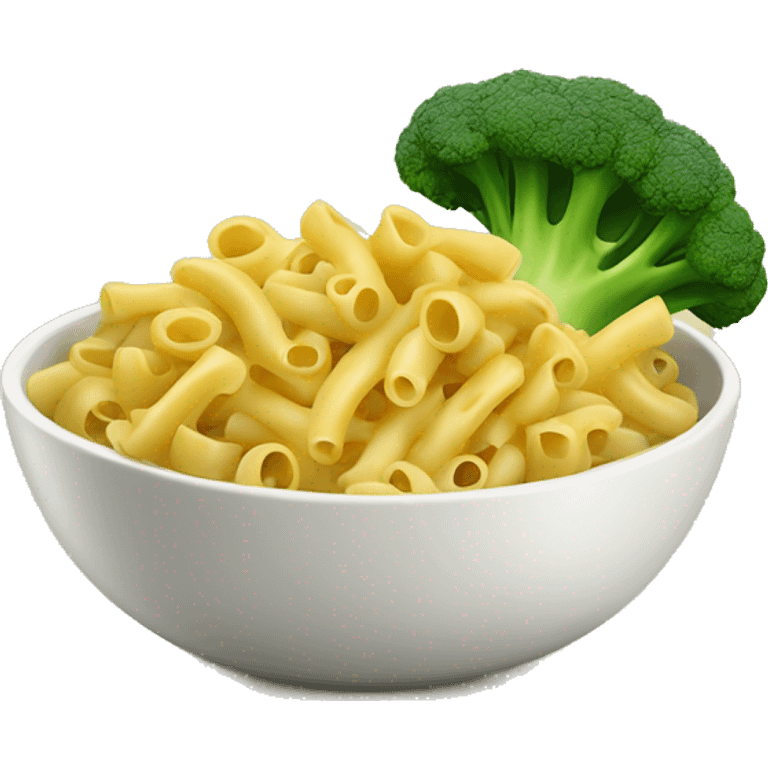 dish with macaroni and pieces of broccoli emoji