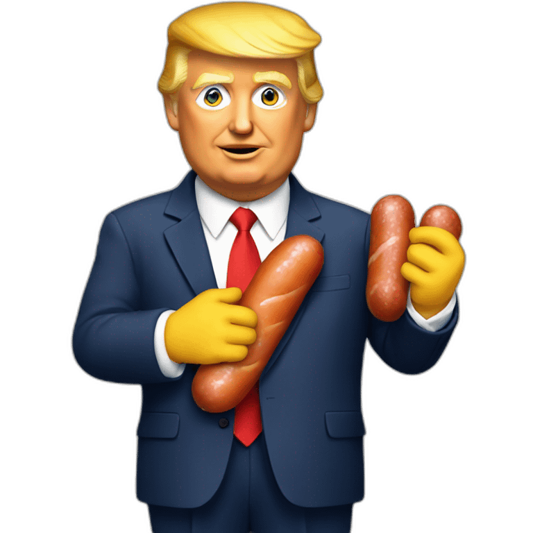 trump-holding-his-sausage emoji