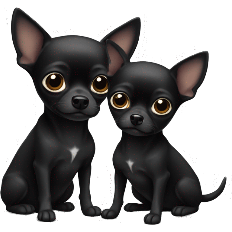 Two all black chihuahuas emoji