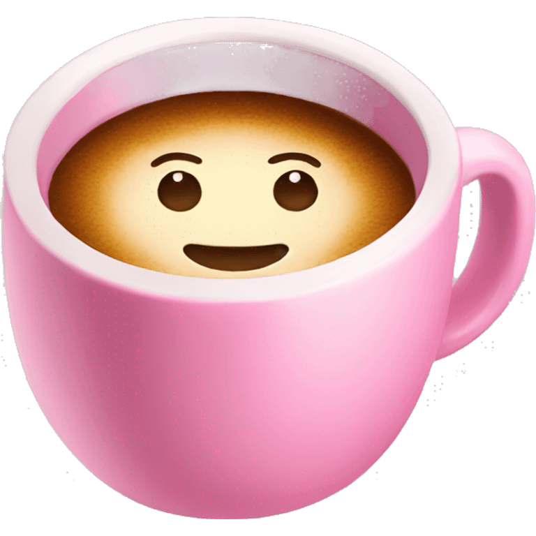 Coffee pink and writing Good morning  emoji