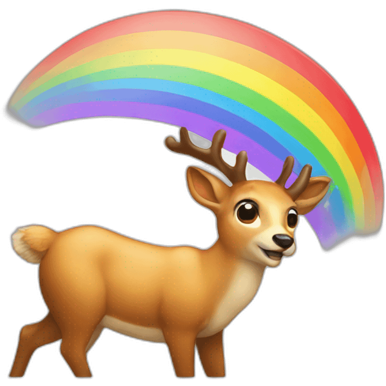 Deer pooping rainbows emoji