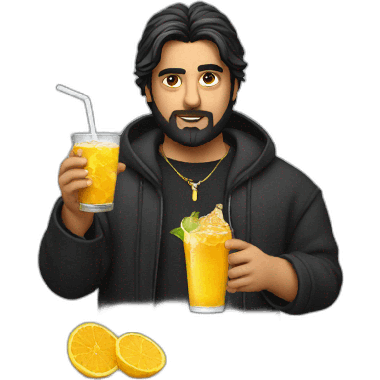 Badshah with drink emoji