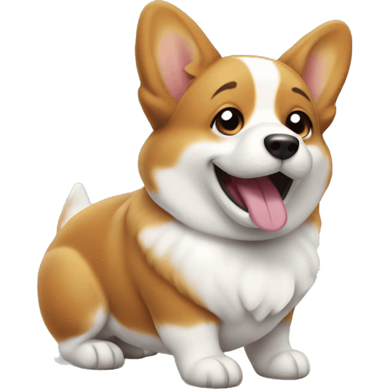 Happy corgi pooping emoji