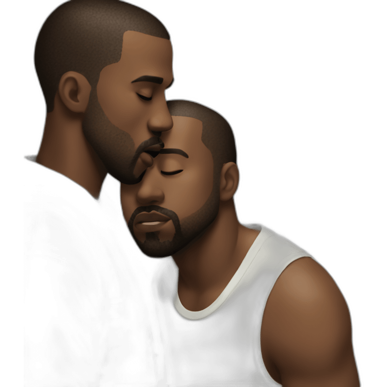 black man kissing kanye west emoji