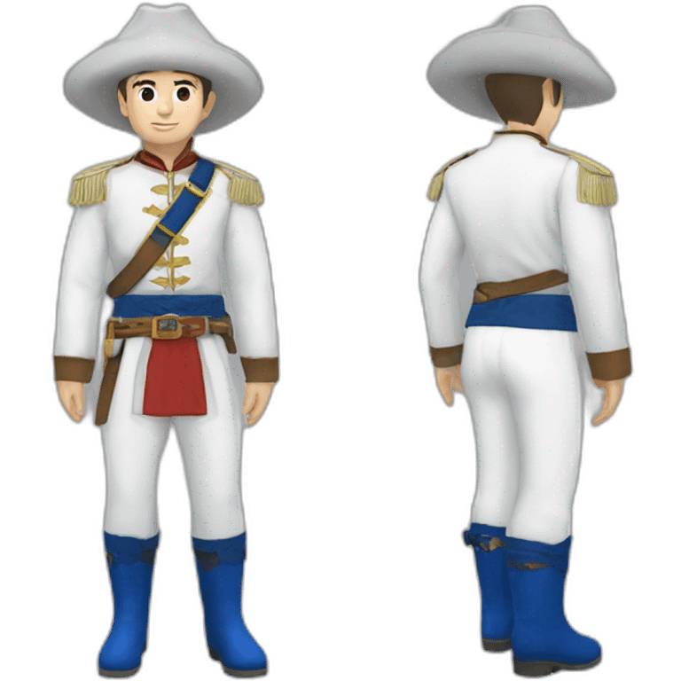 Erlandskian Cossack Color shirt White and pants blue boots emoji