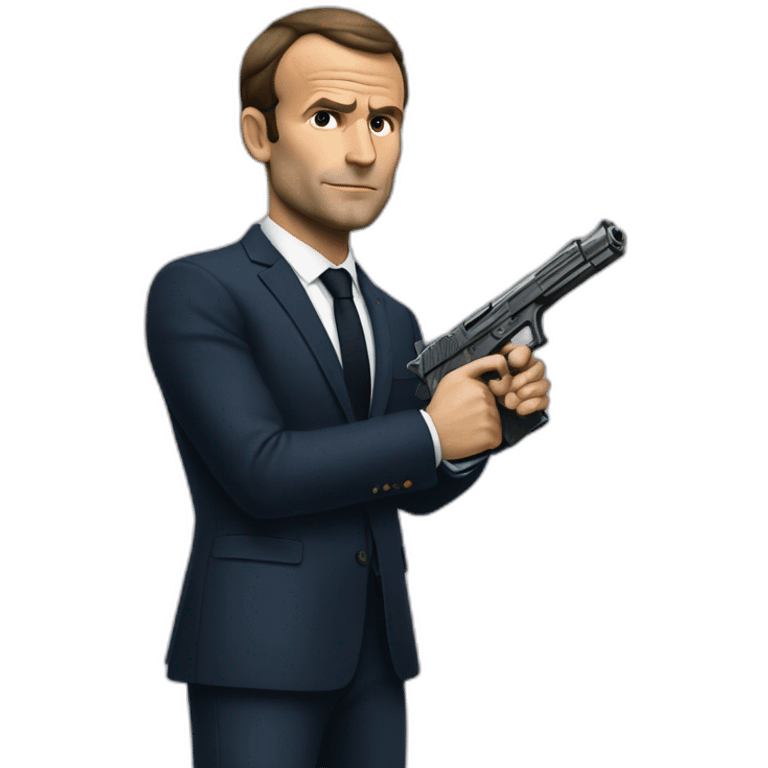 Macron qui a un pistolet emoji