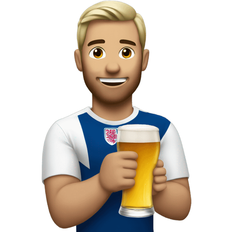 England footballer with beer emoji