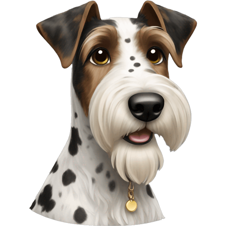 Black and white spotted Irish terrier emoji