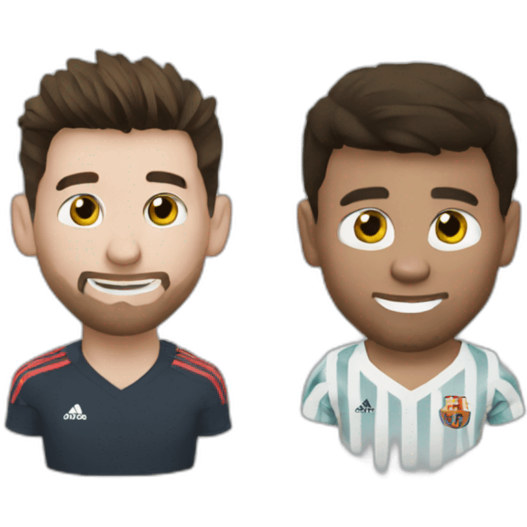 Messi embrasse Ronaldo emoji