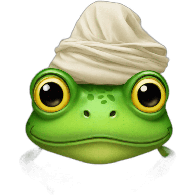 frog in traditional arab head dress emoji