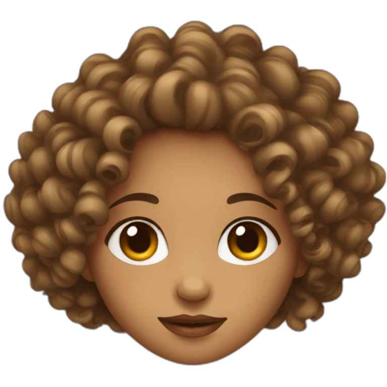 Mixed curly girl emoji