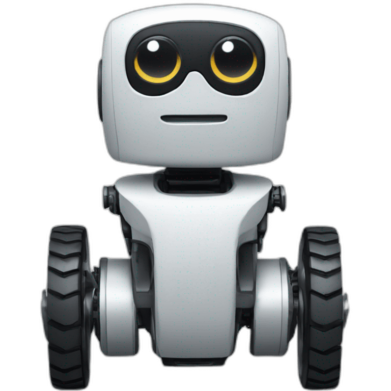 A wheeled Robot with touche screen as face emoji