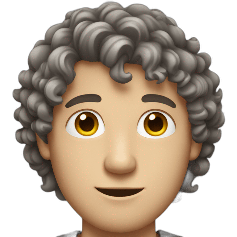 Young white man with grey/brown curly hair and big nose emoji