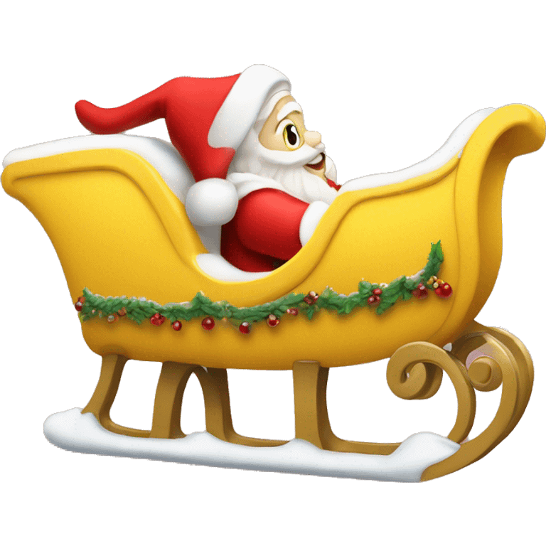 yellow Santa in red sleigh emoji