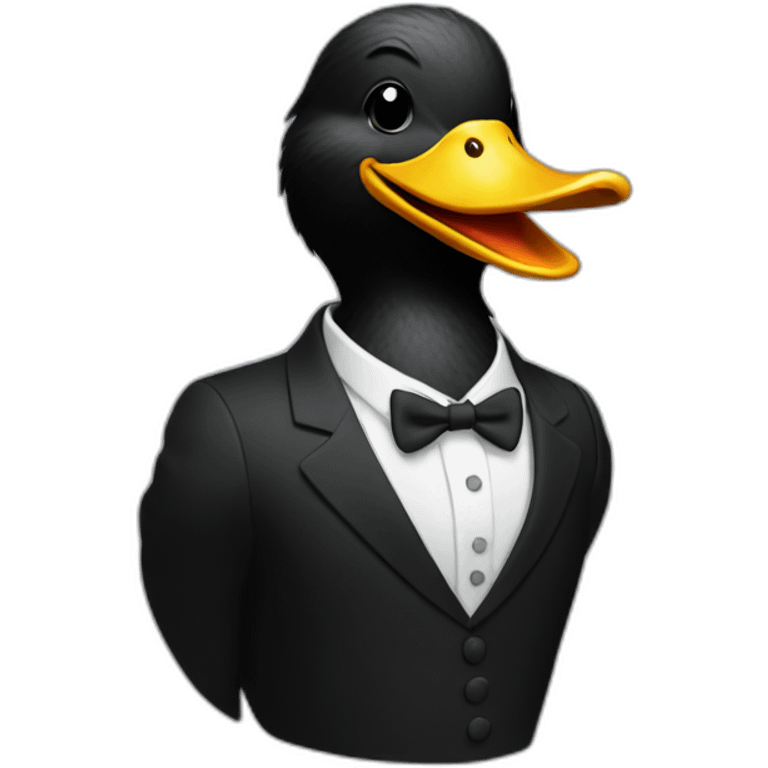 black duck on suit laughing emoji