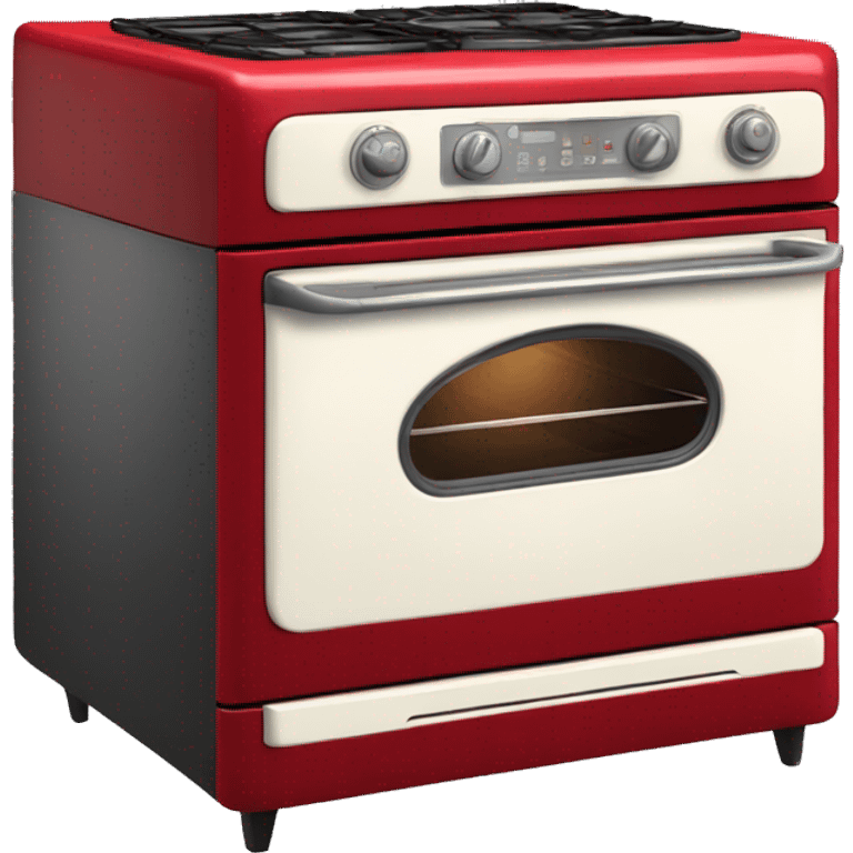 Realistic cherry red vintage oven emoji