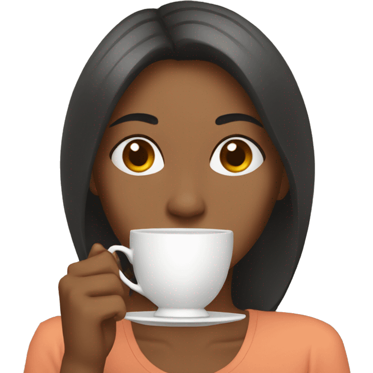 woman drinks tea emoji