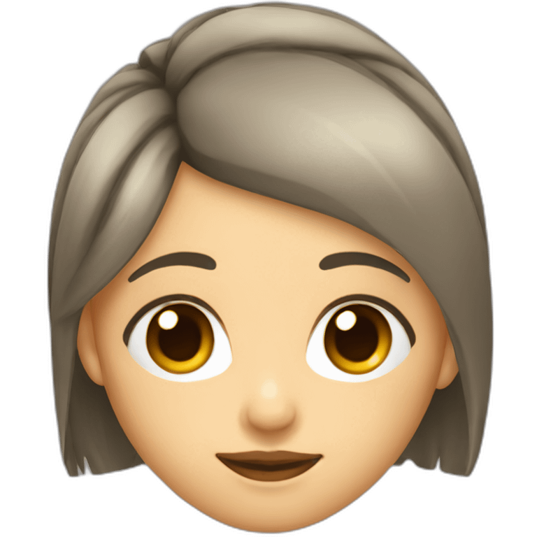 mujer de pelo morocho con anteojos y flequillo emoji