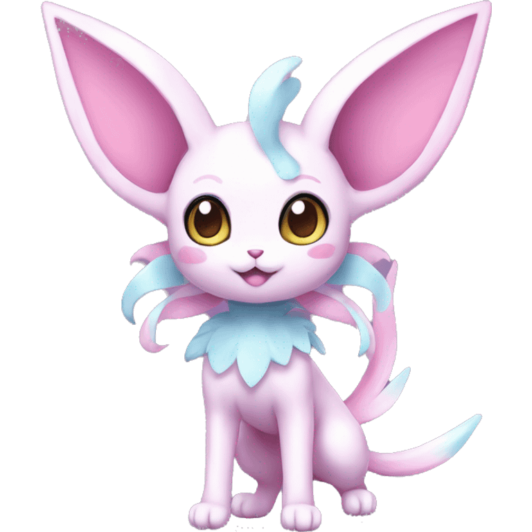 Kawaii Sylveon-Espeon-Pokémon full body emoji