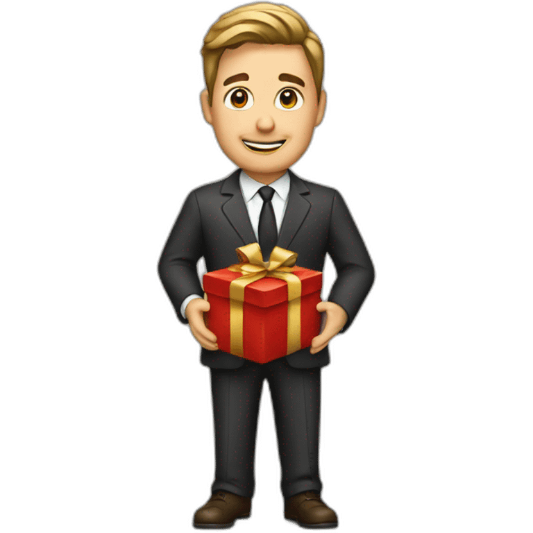 a lawyer holding a present emoji