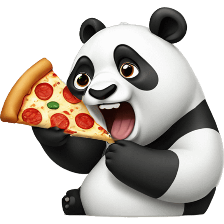 Panda eating pizza emoji