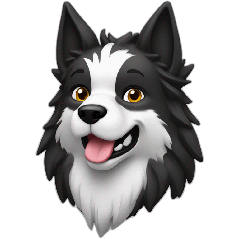 lobo preto e branco com coroa emoji