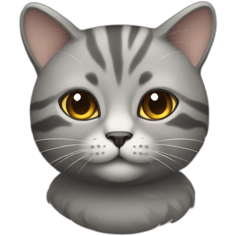 a round-faced gray beehive cat emoji