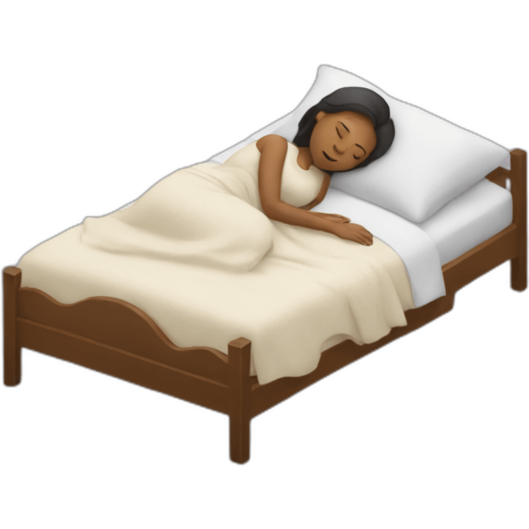 a woman sleeping in a bed emoji