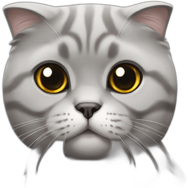 Grey Scottish fold cat emoji