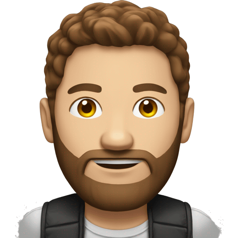 poker player with poker cards, brown hair and a short full beard emoji