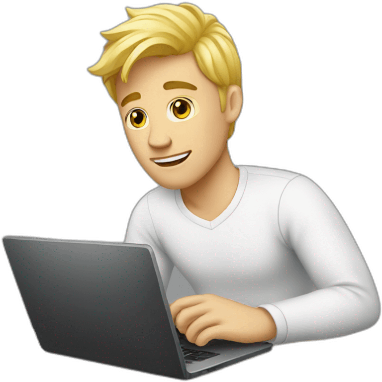 blonde guy with laptop emoji