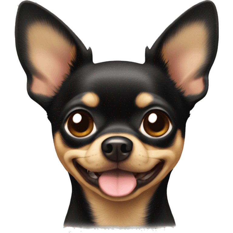 Black and tan chihuahua face emoji