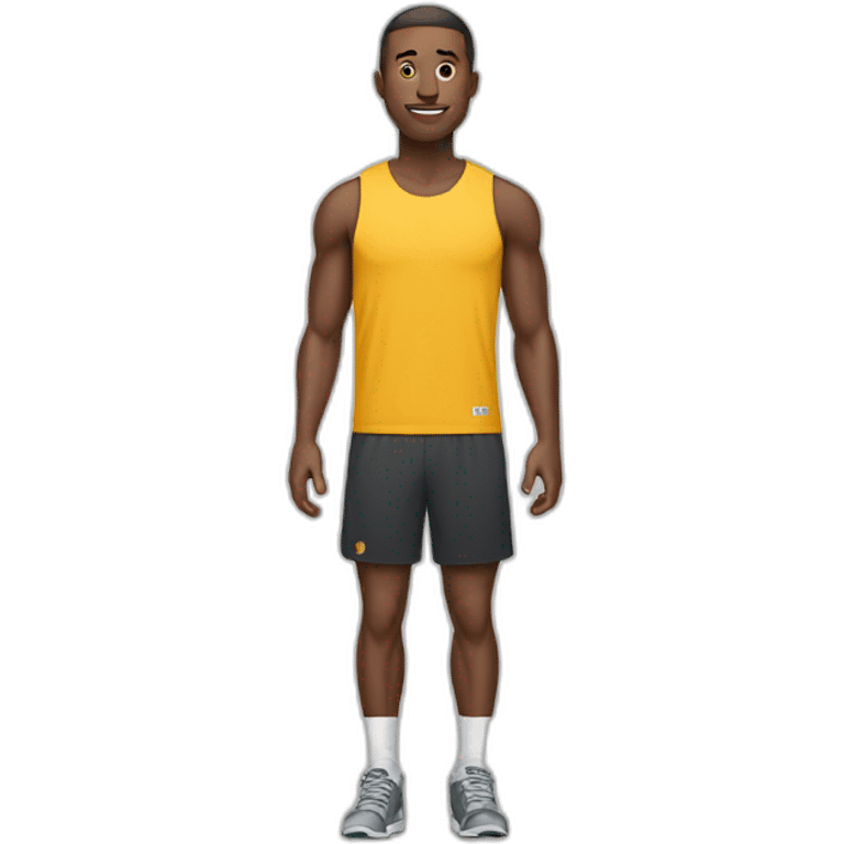 A full-length athletic white man emoji