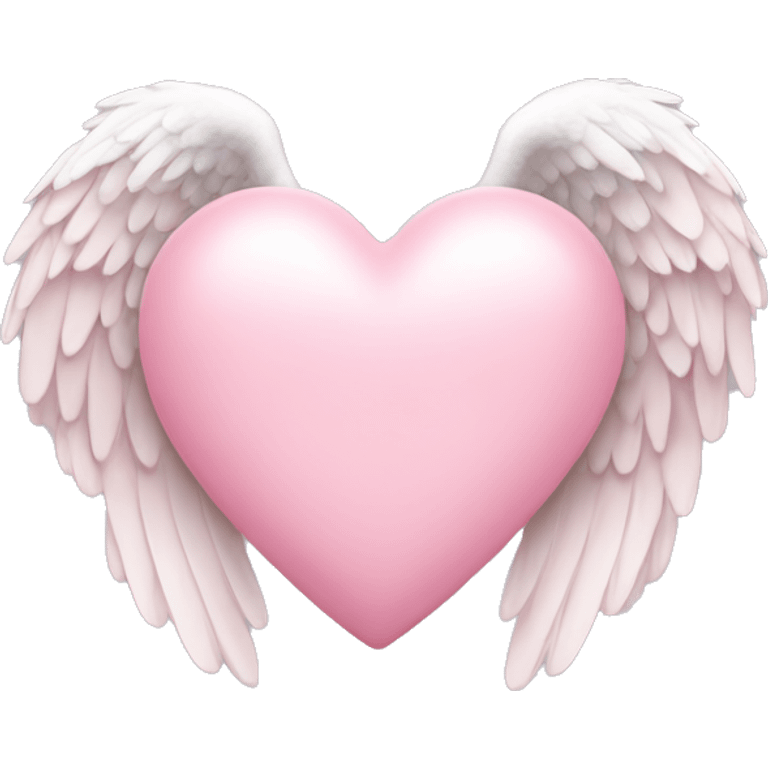 Light pink heart with angel wings emoji