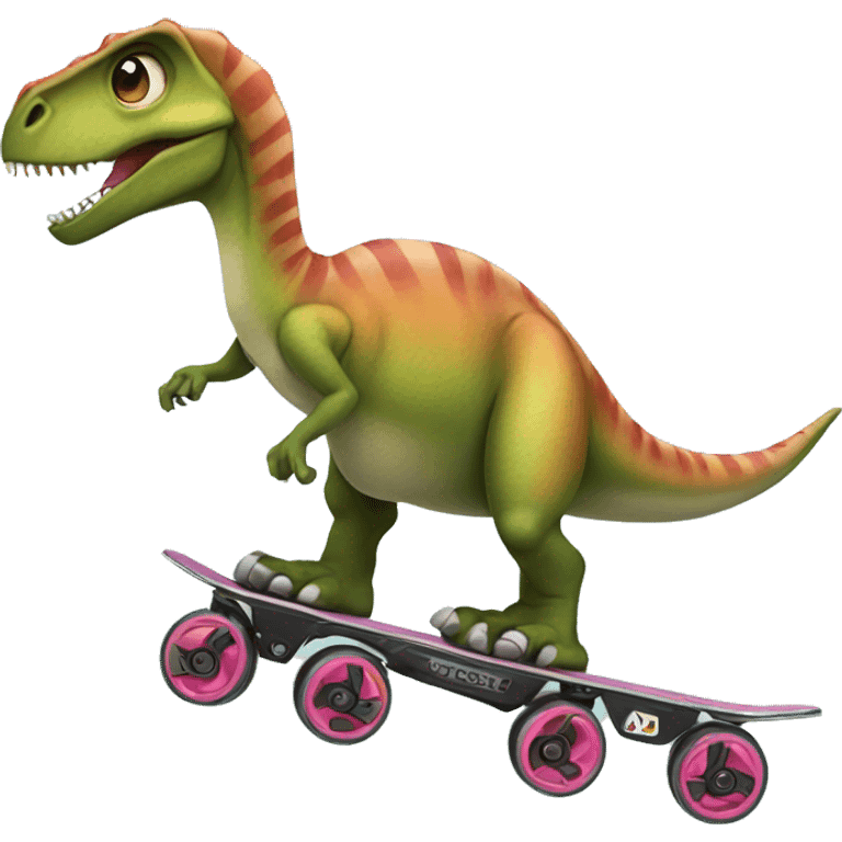 Dinosaur with roller blades  emoji